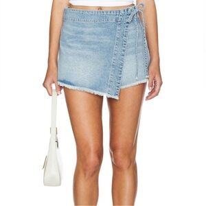 Free People x We The Free Emmy Denim Skort in Light Blue Wash, Size 4